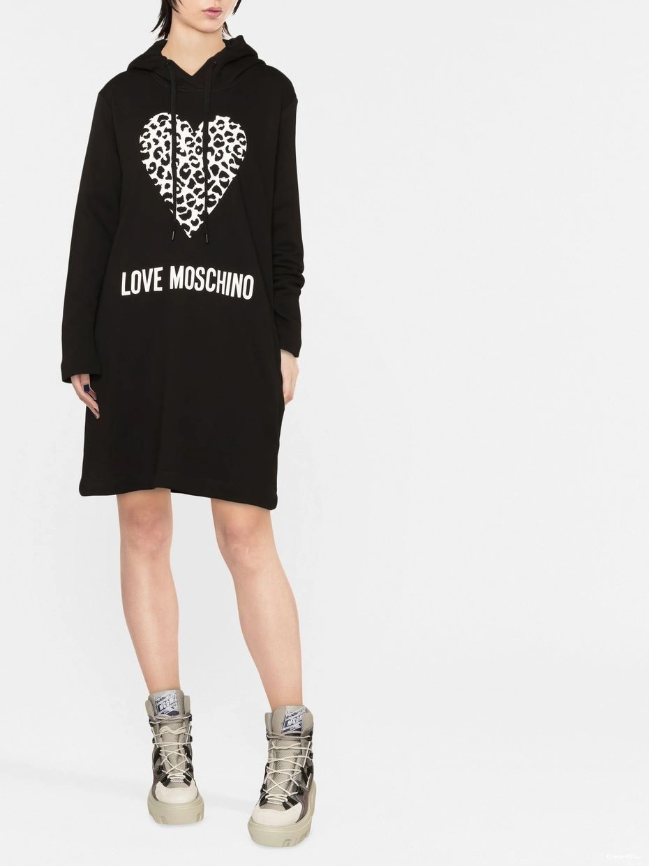 heart-motif dress hooded Women Love Moschino 0423